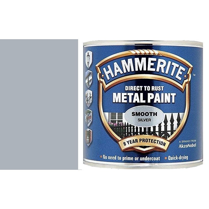 Hammerite Smooth Silver 250ml Holbury Hardware Stores