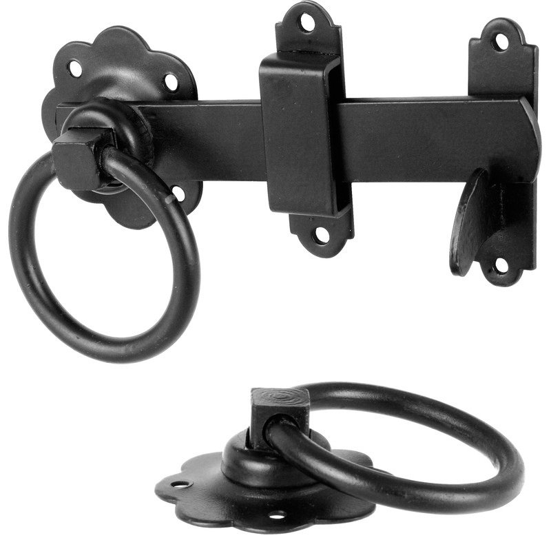 Ring Gate Latch 6" Black Holbury Hardware Stores