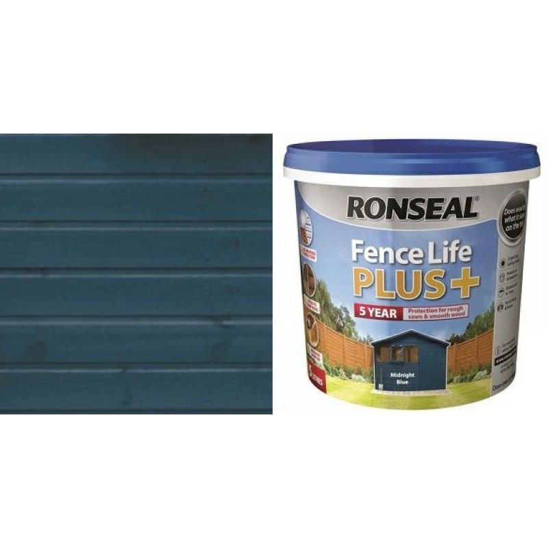 RONSEAL MIDNIGHT BLUE 5YR FENCELIFE+ 5L | Holbury Hardware Stores